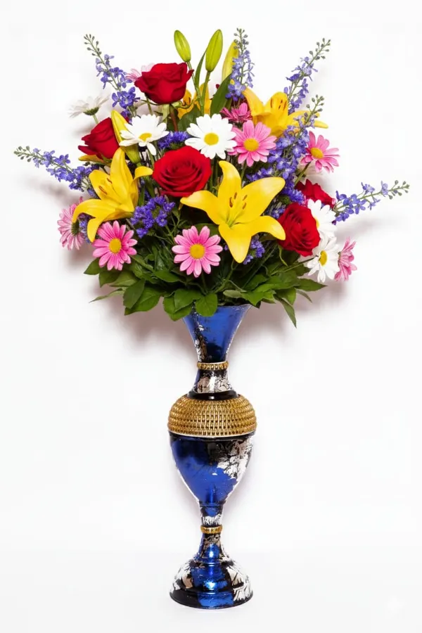 Blue_Iron_Flower_Vase_For_Displaying_Fresh_Or_Artificial_Flowers