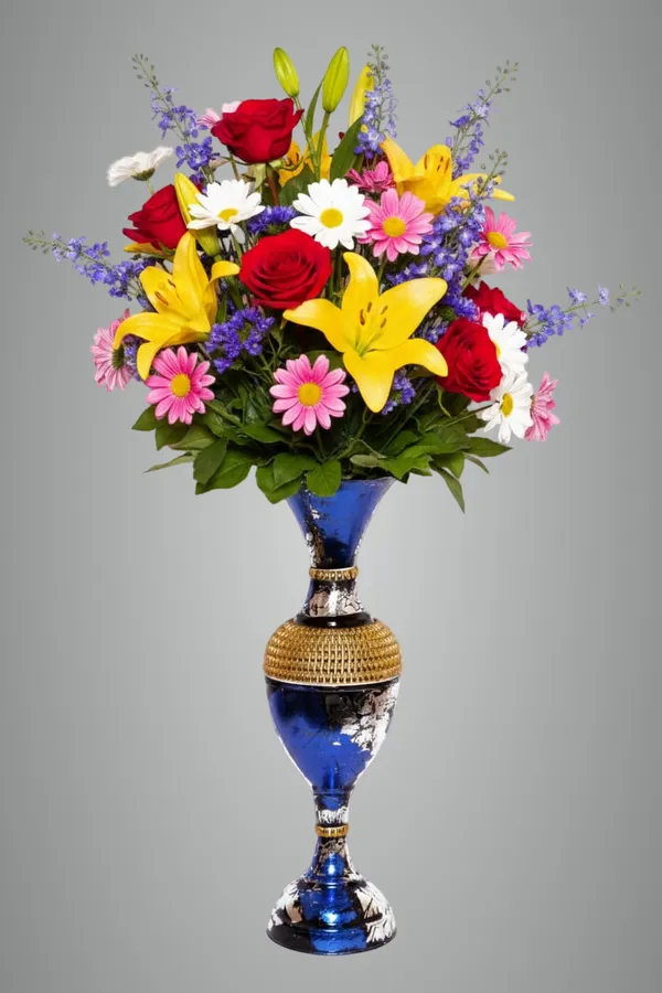 Blue_Iron_Flower_Vase_For_Displaying_Fresh_Or_Artificial_Flowers