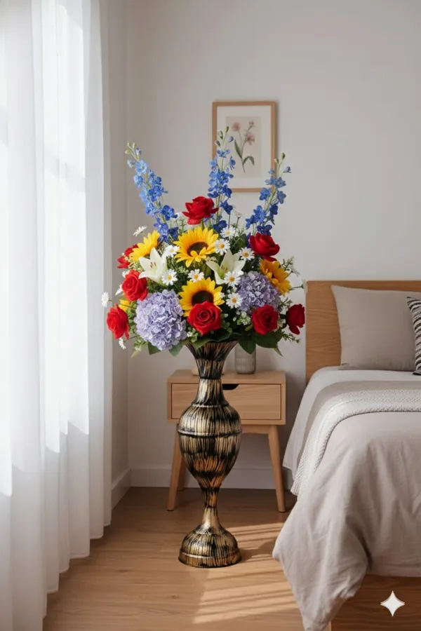 Golden_Black_Iron_Flower_Vase_For_Displaying_Fresh_Or_Artificial_Flowers