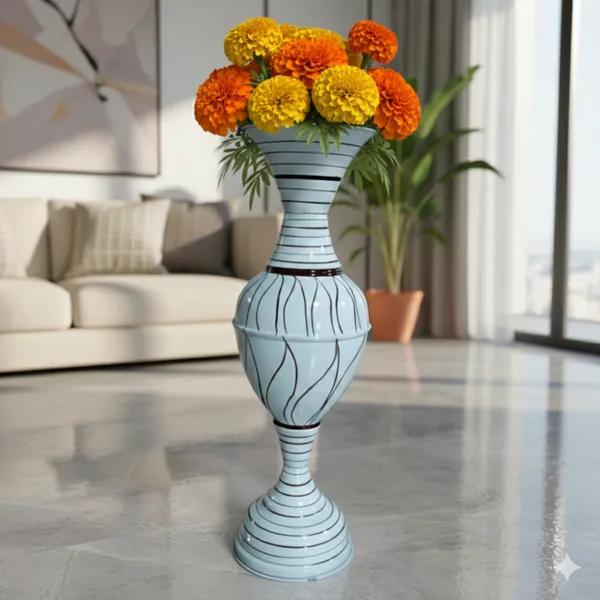 White_Brown_Iron_Flower_Vase_For_Displaying_Fresh_Or_Artificial_Flowers