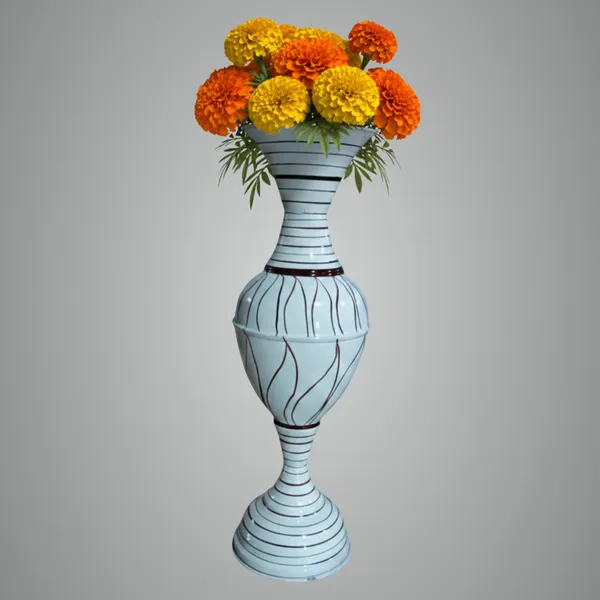 Bindya Star White Brown Iron Flower Vase For Displaying Fresh Or
