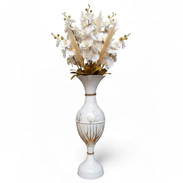 White_Gold_Iron_Flower_Vase_For_Displaying_Fresh_Or_Artificial_Flowers