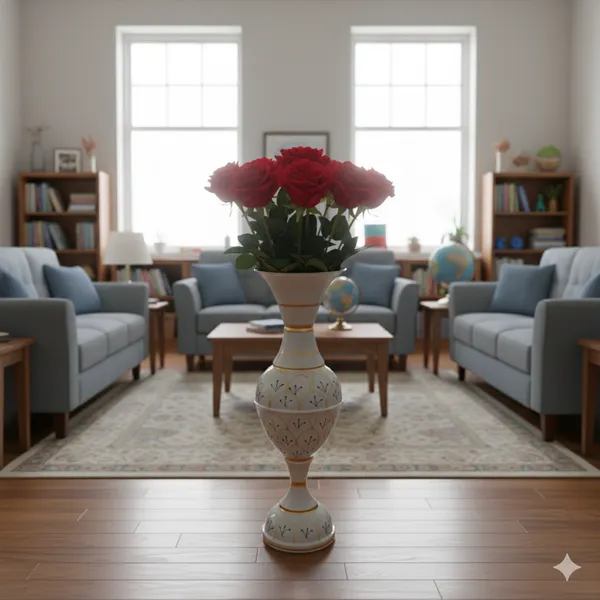 White_Iron_Flower_Vase_For_Displaying_Fresh_Or_Artificial_Flowers