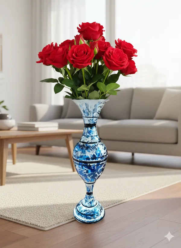Blue_Iron_Flower_Vase_For_Displaying_Fresh_Or_Artificial_Flowers