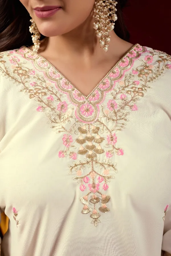 White_Designer_Kurti_Pant_With_Dupatta_For_Women