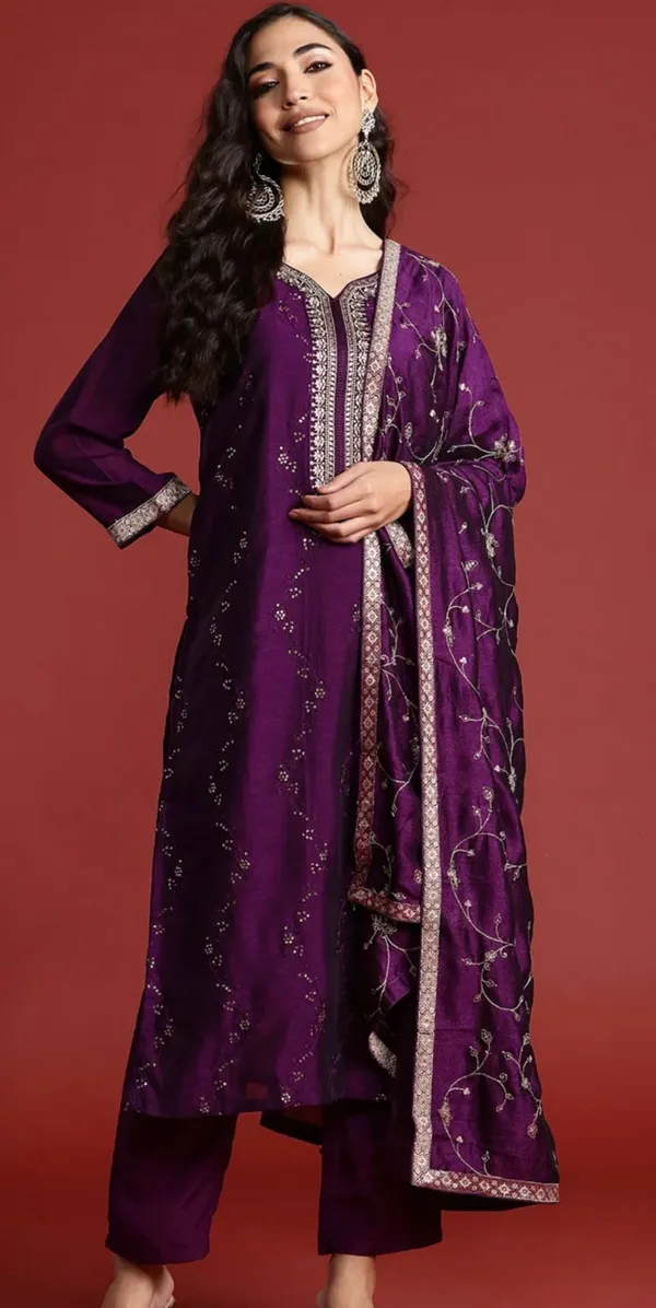Purple_Designer_Kurti_Pant_With_Dupatta_For_Women