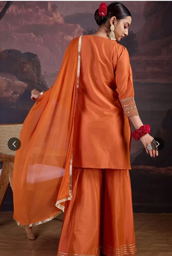 Orange_Designer_Kurti_Gharara_With_Dupatta_For_Women