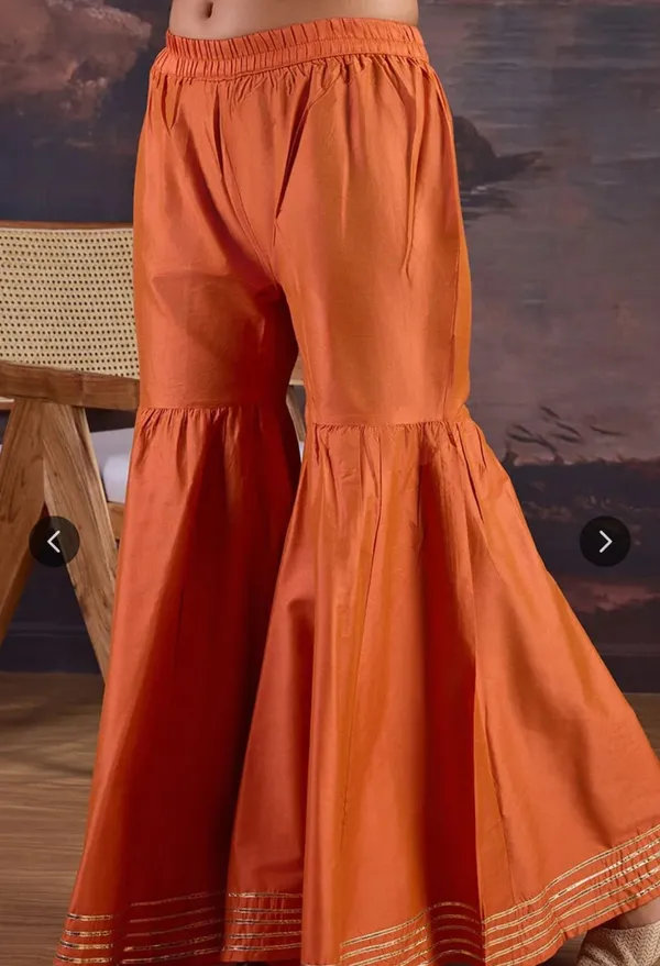 Orange_Designer_Kurti_Gharara_With_Dupatta_For_Women