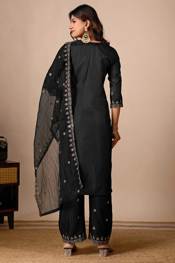 Black_Designer_Kurti_Pant_With_Dupatta_For_Women