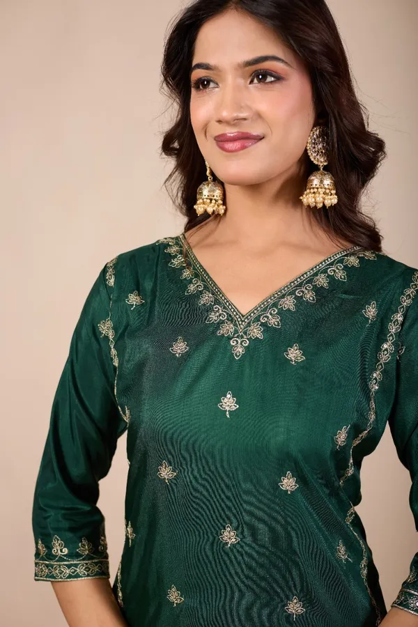 Green_Designer_Kurti_Pant_With_Dupatta_For_Women