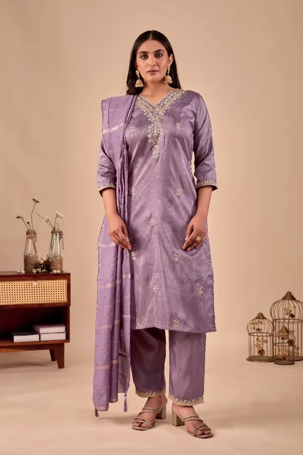 Lavender_Designer_Kurti_Pant_With_Dupatta_For_Women