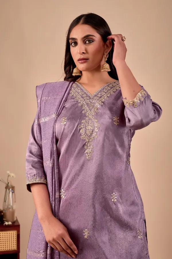 Lavender_Designer_Kurti_Pant_With_Dupatta_For_Women