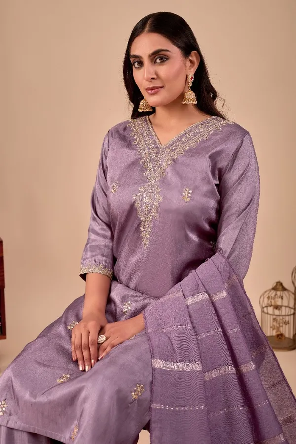 Lavender_Designer_Kurti_Pant_With_Dupatta_For_Women