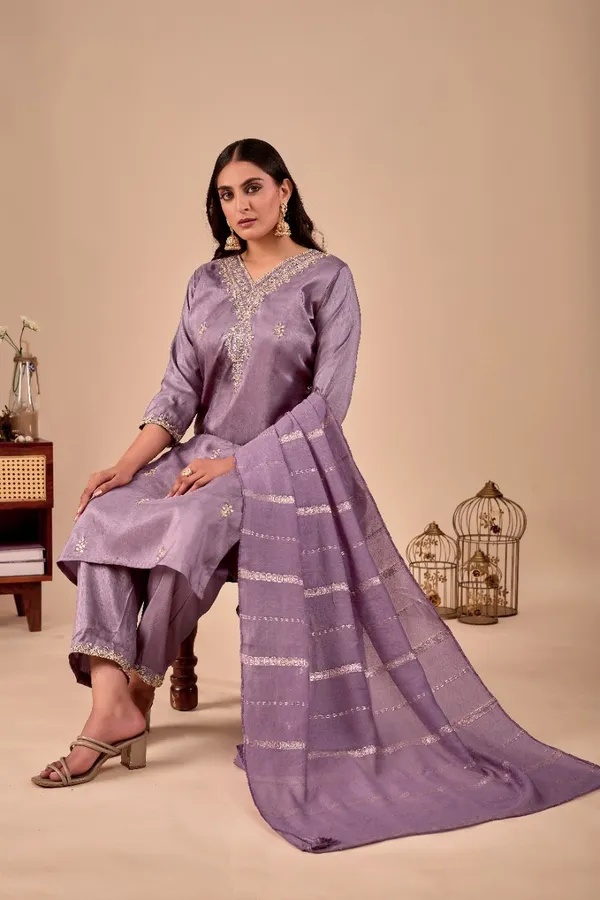 Lavender_Designer_Kurti_Pant_With_Dupatta_For_Women