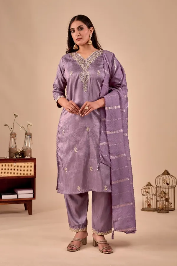Lavender_Designer_Kurti_Pant_With_Dupatta_For_Women