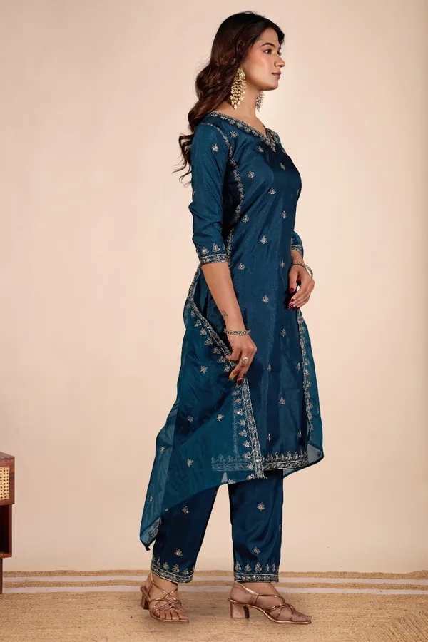 Blue_Designer_Kurti_Pant_With_Dupatta_For_Women