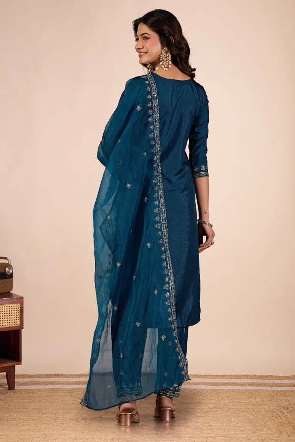 Blue_Designer_Kurti_Pant_With_Dupatta_For_Women