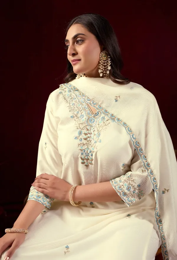White_Designer_Kurti_Pant_With_Dupatta_For_Women