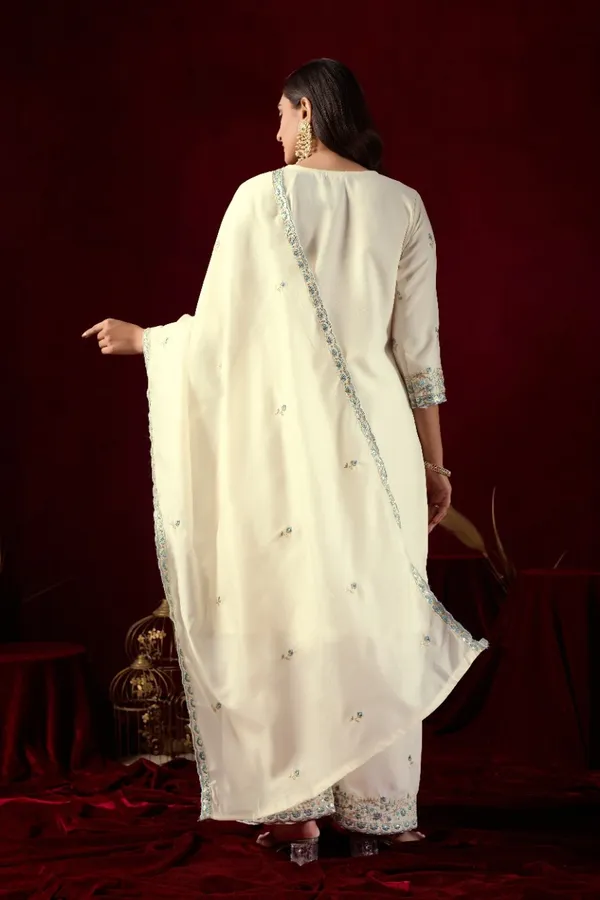 White_Designer_Kurti_Pant_With_Dupatta_For_Women