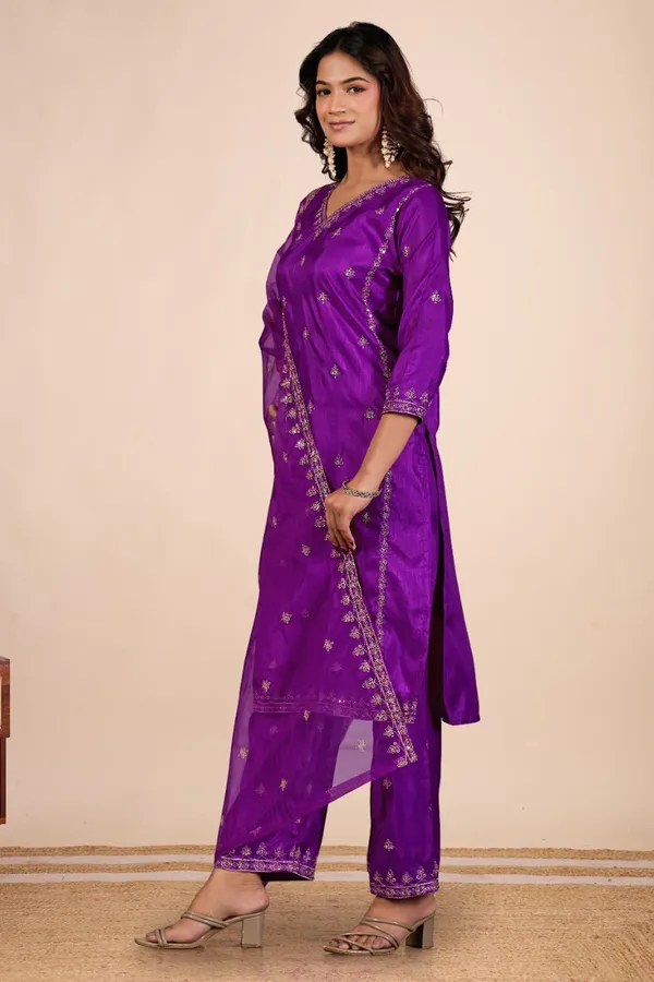 Purple_Designer_Kurti_Pant_With_Dupatta_For_Women