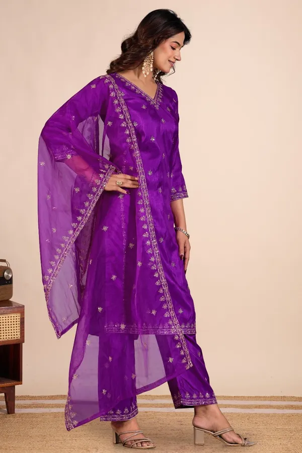 Purple_Designer_Kurti_Pant_With_Dupatta_For_Women