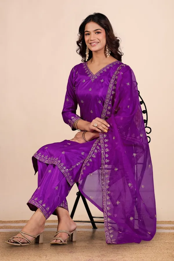 Purple_Designer_Kurti_Pant_With_Dupatta_For_Women