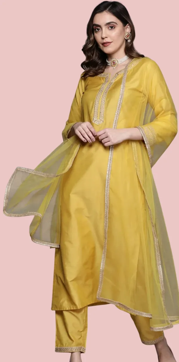Yellow_Designer_Kurti_Pant_With_Dupatta_For_Women