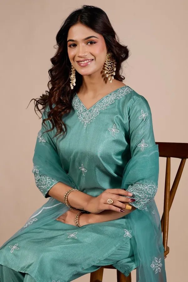 Blue_Designer_Kurti_Pant_With_Dupatta_For_Women