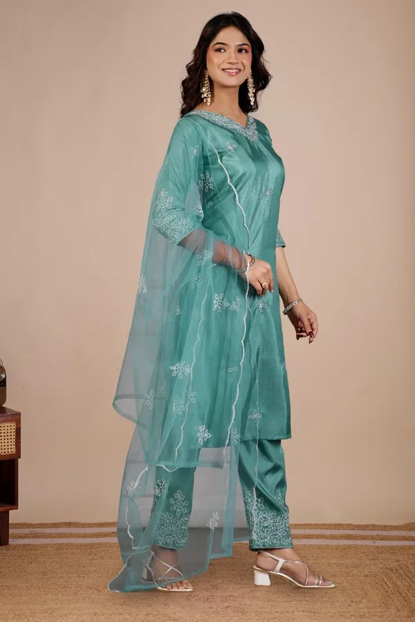 Blue_Designer_Kurti_Pant_With_Dupatta_For_Women