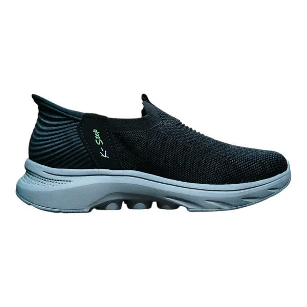 Black_Slip_On_Knitted_Sports_Walking_Shoes_With_Cushioned_Sole_For_Men