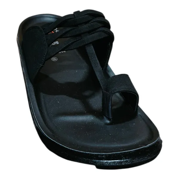 Black_Braided_Strap_Toe_Loop_Sandals_For_Men
