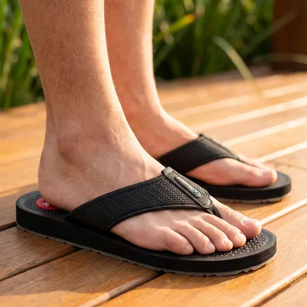 Black_Casual_Flip_Flops_With_Textured_Footbed_For_Men