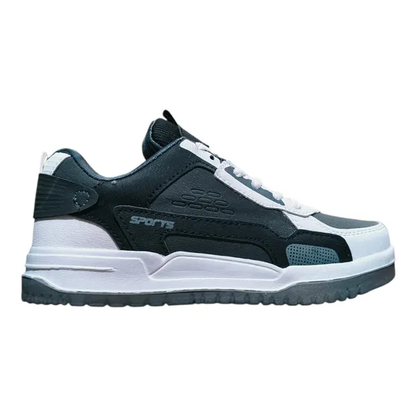 Dark_Grey_And_White_Sports_Chunky_Sneakers_With_Textured_Sole_For_Men
