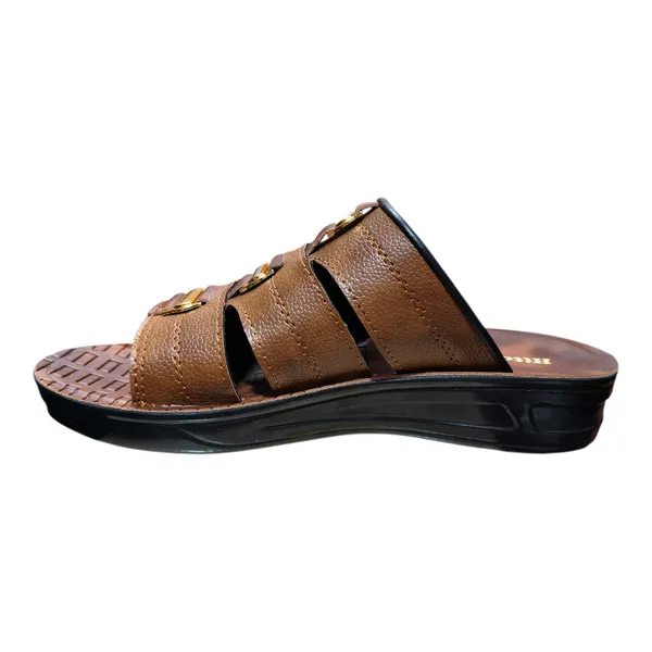 Brown_Leather_Strap_Sandals_With_Golden_Buckle_Detail_For_Men