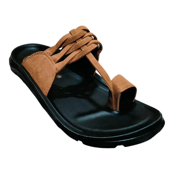 Brown_Braided_Strap_Comfort_Sandals_With_Cushioned_Sole_For_Men