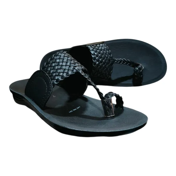 Black_Braided_Thong_Sandals_With_Low_Wedge_Heel_For_Women