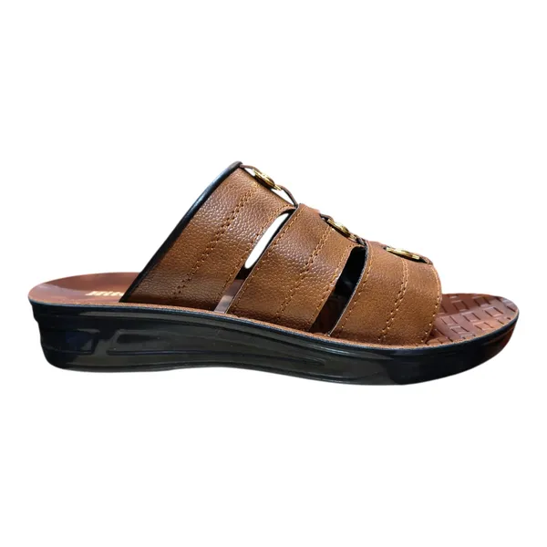 Brown_Leather_Strap_Sandals_With_Golden_Buckle_Detail_For_Men