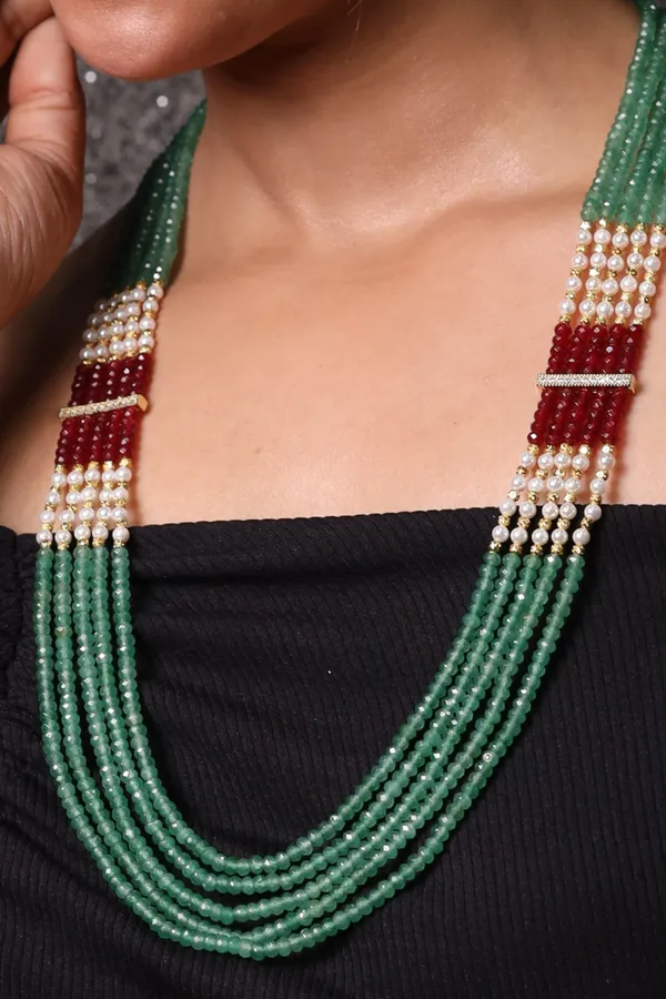 Mint_Green_Onyx_Five_Layer_Necklace_For_Women_And_Girls