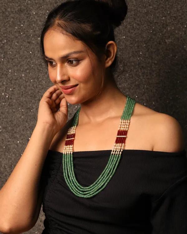 Mint_Green_Onyx_Five_Layer_Necklace_For_Women_And_Girls