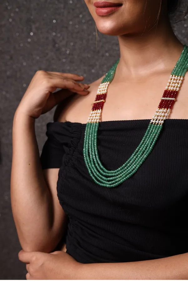 Mint_Green_Onyx_Five_Layer_Necklace_For_Women_And_Girls