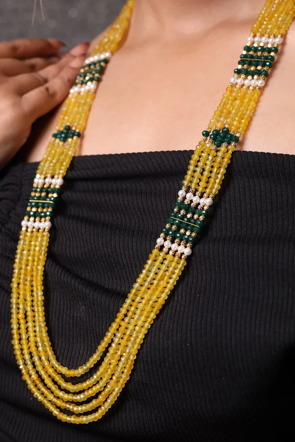 Yellow_With_Green_Onyx_Necklace_For_Women_And_Girls