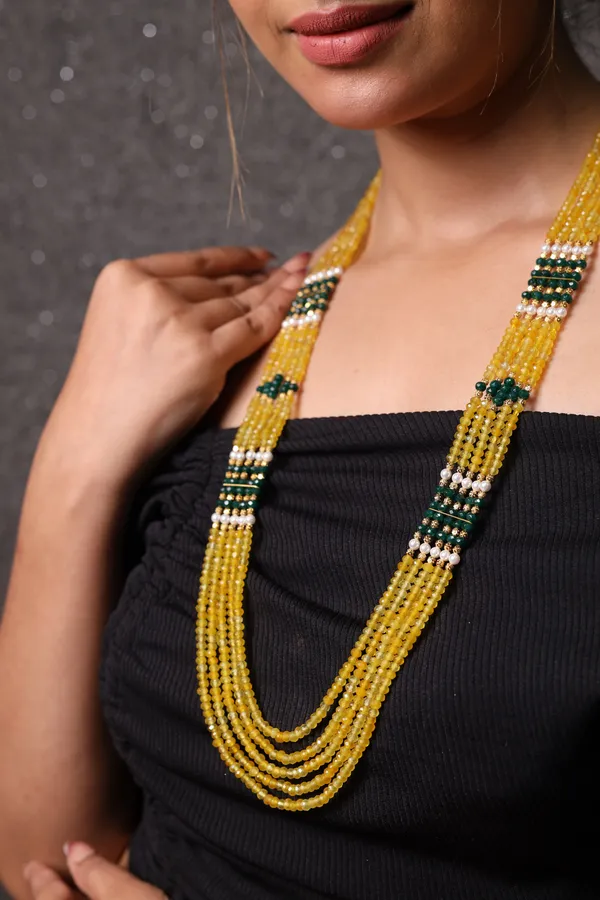 Yellow_With_Green_Onyx_Necklace_For_Women_And_Girls