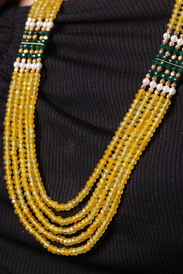 Yellow_With_Green_Onyx_Necklace_For_Women_And_Girls