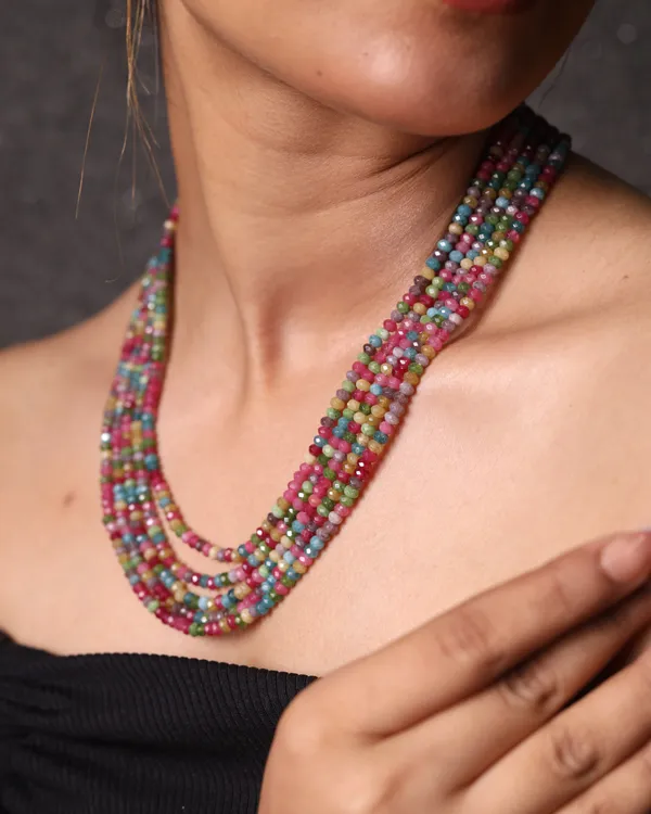 Multicolor_Onyx_Five_Layer_Necklace_For_Women_And_Girls