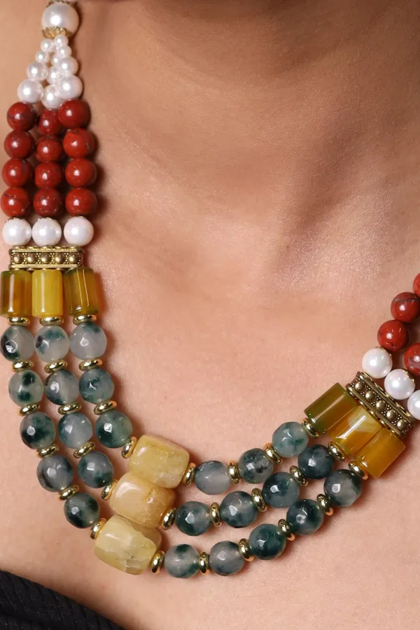 Red_Aventurine_With_Tumbles_And_Pearl_Necklace_For_Women_And_Girls