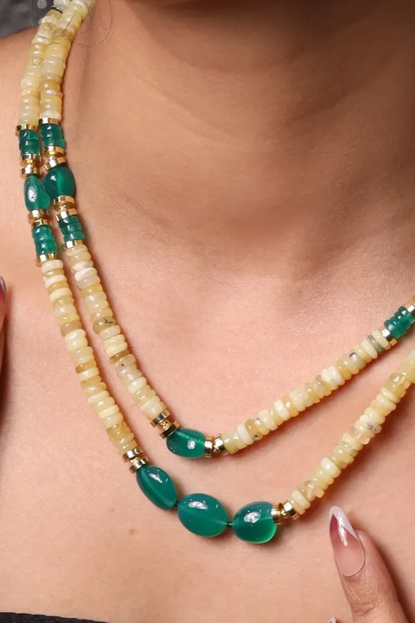 Yellow_Opal_With_Green_Onyx_Necklace_For_Women_And_Girls