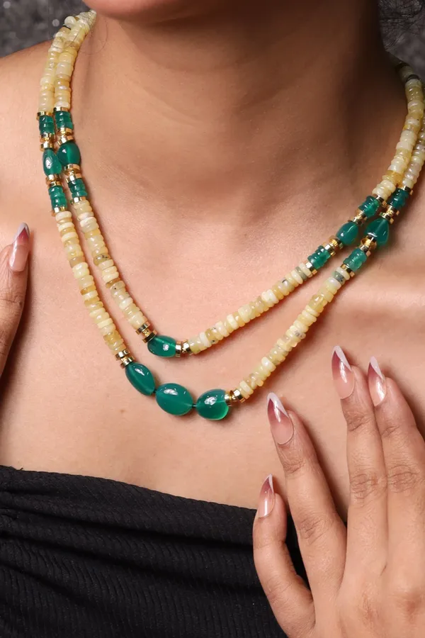 Yellow_Opal_With_Green_Onyx_Necklace_For_Women_And_Girls