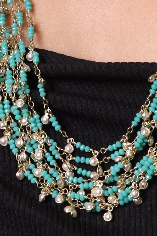 Turquoise_Onyx_Bunch_Necklace_For_Women_And_Girls