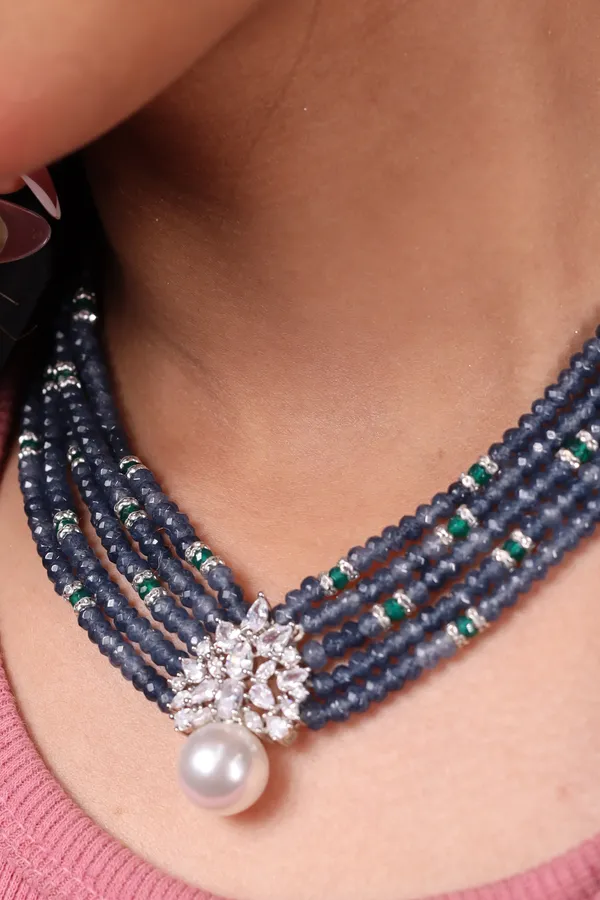 Deep_Blue_Onyx_Beads_With_Pearl_Dc_Pendant_Necklace_For_Women_And_Girls
