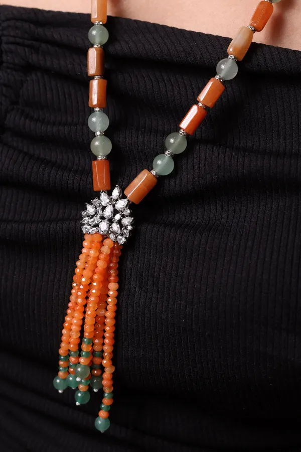 Red_And_Green_Aventurine_With_Bunch_Style_Locket_Necklace_For_Women_And_Girls
